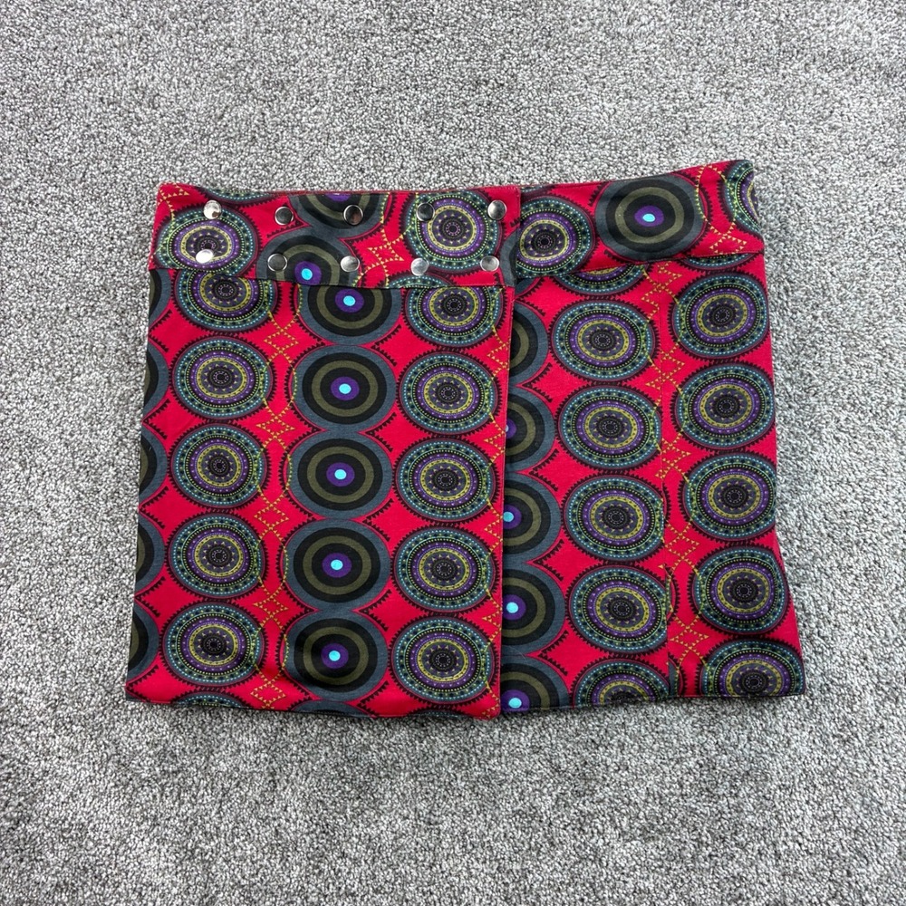 Everest Designs Wrap Skirt Women's Snap Wool Mini Bullseye Native Nepal‎ Boho